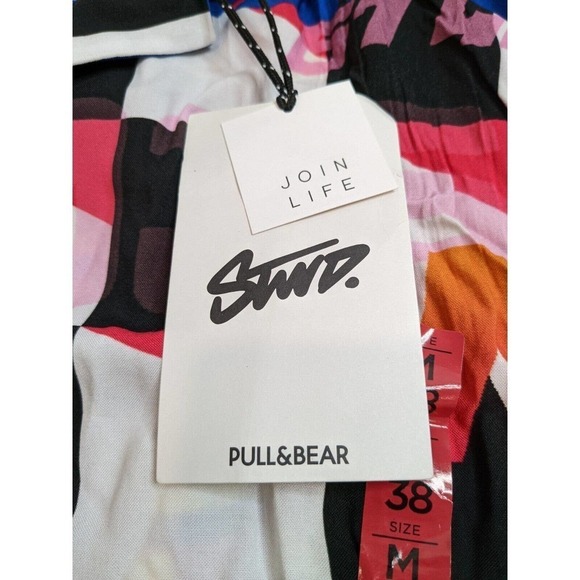 NWT Pull And Bear Casual Button Down Shirt Medium Men's Multicolored - Picture 6 of 9